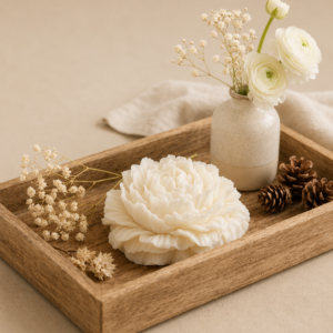 Peony Flower Soy Wax Scented Candle Gift Set