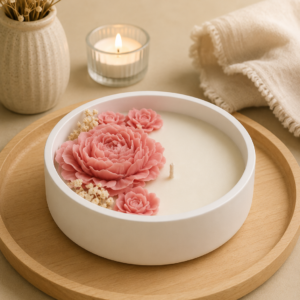Rose & Peony Floral Soy Wax Scented Candle